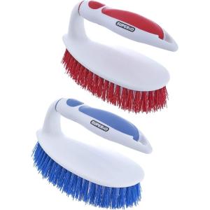 image:imageSuperio Cleaning Scrub Brush with Stiff Bristles and Comfort Grip HandleBlue and Red 2 Pack HeavyDuty Household Utility Scrubber for Kitchen Bathroom Shower Sink Toilet