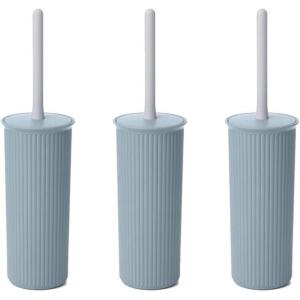 image:imageSuperio Decorative Plastic Toilet Bowl Brush and Holder Set Cleaner Scrubber for Bathroom 3 Stone Blue