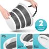 image:imageSuperio Collapsible Bucket 2 Gallon Bucket with Handle Grey Car Wash Bucket Small Foldable Silicone Pail for Camping Fishing Cleaning Mopping 10 Liter 22