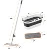 image:imageSuperio Fold N Go 10L Collapsible Mop Bucket with Wheels SelfWringing Microfiber Flat Mop amp 8x45 Reusable Pad  Portable HandsFree Cleaning Set for Home amp Outdoor Use