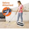image:imageSuperio Fold N Go 10L Collapsible Mop Bucket with Wheels SelfWringing Microfiber Flat Mop amp 8x45 Reusable Pad  Portable HandsFree Cleaning Set for Home amp Outdoor Use