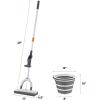 image:imageSuperio Miracle Microfiber SelfWringing Flat Mop with Telescopic Handle amp Replacement Pad  Lightweight HeavyDuty Mop for Hardwood Tile Laminate amp Walls  GreyMop with Bucket