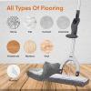image:imageSuperio Miracle Microfiber SelfWringing Flat Mop with Telescopic Handle amp Replacement Pad  Lightweight HeavyDuty Mop for Hardwood Tile Laminate amp Walls  Grey1