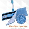 image:imageSuperio Miracle Mop Set 2 Pack Microfiber Flat Mop Wet and Dust Mop for Vinyl Plank Hardwood Laminate Tile Flooring Wall with Aluminum Telescopic Handle and Microfiber Mop Pad BlueFull Mops2