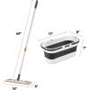 image:imageSuperio Miracle Mop with Telescopic Handle amp Microfiber Pad Fold N Go 10L Collapsible Mop Bucket with Wheels  Portable Cleaning Set for Vinyl Tile Hardwood amp More  Grey