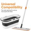 image:imageSuperio Miracle Mop with Telescopic Handle amp Microfiber Pad Fold N Go 10L Collapsible Mop Bucket with Wheels  Portable Cleaning Set for Vinyl Tile Hardwood amp More  Grey