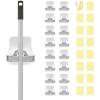 image:imageSuperio Mop and Broom Holder Set of 4 Single Piece Hooks White Plastic Wall Mount Cleaning Storage Tool Organizer HeavyDuty Hook for Kitchen Closet Garage and OfficePlastic