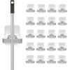 image:imageSuperio Mop and Broom Holder Set of 4 Single Piece Hooks White Plastic Wall Mount Cleaning Storage Tool Organizer HeavyDuty Hook for Kitchen Closet Garage and OfficePlastic