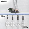 image:imageSuperio Mop and Broom Holder Set of 4 Single Piece Hooks White Plastic Wall Mount Cleaning Storage Tool Organizer HeavyDuty Hook for Kitchen Closet Garage and OfficePlastic