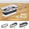 image:imageSuperio String Microfiber Mop with 3Part Stainless Steel Handle amp 10L Fold N Go Collapsible Bucket with Wheels  HeavyDuty Floor Cleaning Set with Hanging Loop  Grey