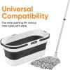 image:imageSuperio String Microfiber Mop with 3Part Stainless Steel Handle amp 10L Fold N Go Collapsible Bucket with Wheels  HeavyDuty Floor Cleaning Set with Hanging Loop  Grey