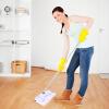 image:imageSuperio White Squeegee Cloth with Hole for Cuban Style Mop Israeli Spunja Cleaning Mop Towels Kitchen Bathroom Tiles Stone Parquet Wood Floor Wash 10 Pack
