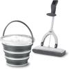 image:imageSuperio Miracle Microfiber SelfWringing Flat Mop with Telescopic Handle amp Replacement Pad  Lightweight HeavyDuty Mop for Hardwood Tile Laminate amp Walls  GreyMop with Bucket