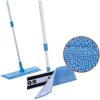 image:imageSuperio Miracle Mop Set 2 Pack Microfiber Flat Mop Wet and Dust Mop for Vinyl Plank Hardwood Laminate Tile Flooring Wall with Aluminum Telescopic Handle and Microfiber Mop Pad BlueFull Mops2