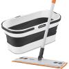 image:imageSuperio Miracle Mop with Telescopic Handle amp Microfiber Pad Fold N Go 10L Collapsible Mop Bucket with Wheels  Portable Cleaning Set for Vinyl Tile Hardwood amp More  Grey