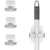 image:imageSuperio Mop and Broom Holder Set of 4 Single Piece Hooks White Plastic Wall Mount Cleaning Storage Tool Organizer HeavyDuty Hook for Kitchen Closet Garage and OfficePlastic