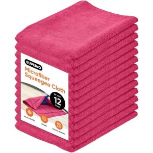 image:imageSuperio Microfiber Squeegee Mopping Towel Extra Large Miracle Cloth 16x 24 Streak Free Microfiber Floor ClothRag for Cleaning House Kitchen BathroomScratch FreeMulti Colored 3 PackRed