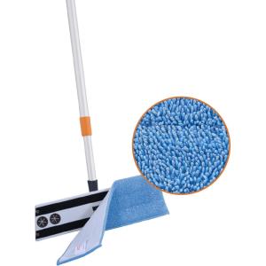image:imageSuperio Miracle Mop Set 2 Pack Microfiber Flat Mop Wet and Dust Mop for Vinyl Plank Hardwood Laminate Tile Flooring Wall with Aluminum Telescopic Handle and Microfiber Mop Pad BlueFull Mop