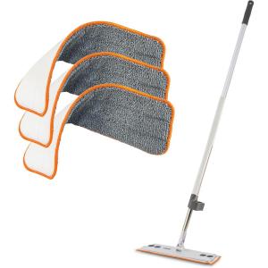 image:imageSuperio SelfWringing Microfiber Cleaning Mop with HandsFree Wringing Blade and Reusable amp Washable 8 x 45 Microfiber Mopping Pad for Home Kitchen Bathroom StreakFree Cleaning3 Pack