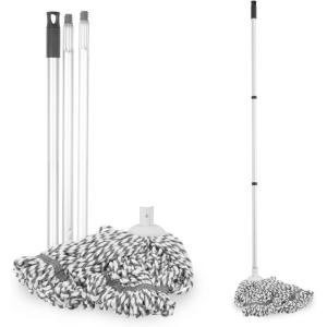 image:imageSuperio String Microfiber Mop with HeavyDuty 3Part Stainless Steel Handle amp Hanging Loop  Replacement Head for Hardwood Floors  Durable Cleaning Tool Grey