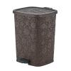 image:imageSuperio Small Pedal Stepon Trash Can with Lid Brown Lace Design 27 Qt for Bedrooms Bathrooms and Office
