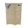 image:imageSuperio Wicker Bathroom Set  60L Laundry Hamper 12qt Step Trash Can Toilet Brush and Holder  Matching Toilet Set BasketWeave Design 3 Pack Beige