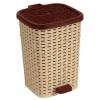 image:imageSuperio Wicker Bathroom Set  60L Laundry Hamper 12qt Step Trash Can Toilet Brush and Holder  Matching Toilet Set BasketWeave Design 3 Pack Beige