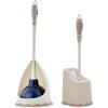 image:imageSuperio Toilet Brush with Lip and Plunger Set Bathroom Bowl Brush with Pan and Plunger Beige
