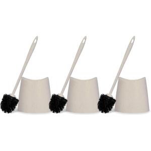image:imageToilet Brush Cleaner and Holder EcoFriendly Toilet Bowl Cleaner Brush with Scrubbing Wand Brush and Storage Caddy for Easy Bathroom Cleaning 3Pack