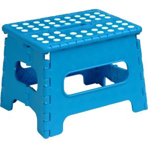 image:imageFolding Step Stool 9 Inch Blue Heavy Duty Foldable Stepping Stool Home Kitchen Reach Tall Places Lightweight