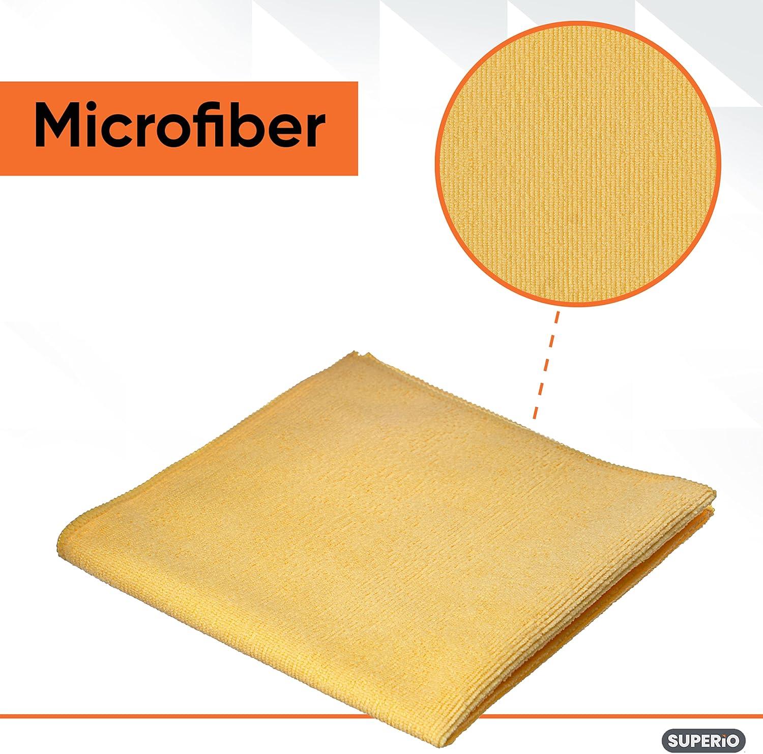 image:imageSuperio Microfiber Cleaning Cloths ColorCoded for Easy Organization UltraSoft Durable MultiPurpose Cloths for Bathroom Kitchen Windows Furniture Electronics Pink 10 PackYellow