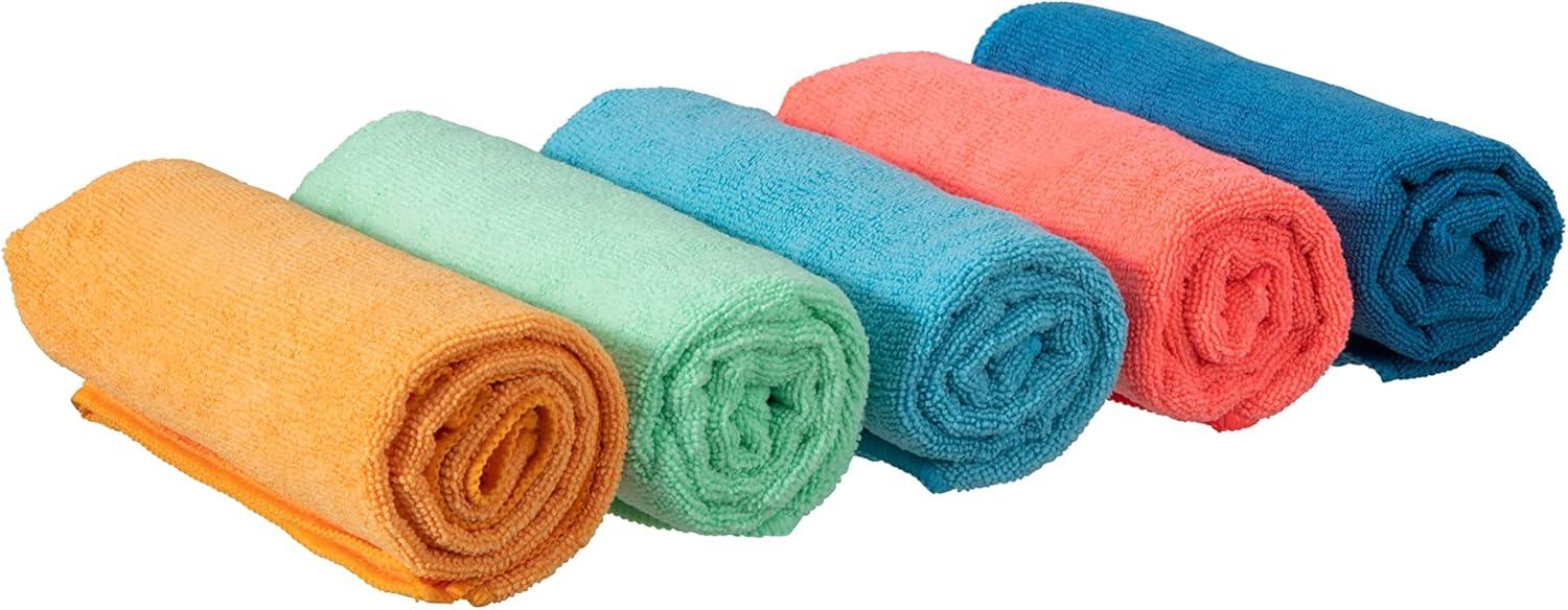 image:imageSuperio Microfiber Cleaning Cloths ColorCoded for Easy Organization UltraSoft Durable MultiPurpose Cloths for Bathroom Kitchen Windows Furniture Electronics Multi 72 Pack