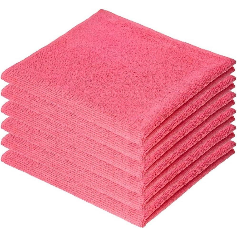 image:imageSuperio Microfiber Cleaning Cloths ColorCoded for Easy Organization UltraSoft Durable MultiPurpose Cloths for Bathroom Kitchen Windows Furniture Electronics Pink 6 Pack