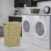 image:imageDesigned Laundry Hamper with Lid Plastic Laundry Hamper Basket Beige Tall Cloths Hamper Organizer with Cutout Handles Space Saving for Laundry Room Bedroom Bathroom Lace Design 50 Liter