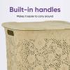 image:imageDesigned Laundry Hamper with Lid Plastic Laundry Hamper Basket Beige Tall Cloths Hamper Organizer with Cutout Handles Space Saving for Laundry Room Bedroom Bathroom Lace Design 50 Liter