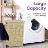 image:imageLaundry Hamper Basket With Lid 3 Pack Plastic Hamper Beige Tall Cloths Hamper Basket Organizer with Cutout Handles Space Saving for Laundry Room Bedroom BathroomLace Design 50 Liter