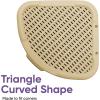 image:imagePlastic Corner Laundry Hamper with Lid Curved Designed Laundry Basket 3 Pack Triangle Black Cloths Hamper Organizer with Cutout Handles for Laundry Room Bedroom Bathroom Wicker Design 50 LiterBeige