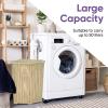 image:imagePlastic Corner Laundry Hamper with Lid Curved Designed Laundry Basket 3 Pack Triangle Black Cloths Hamper Organizer with Cutout Handles for Laundry Room Bedroom Bathroom Wicker Design 50 LiterBeige