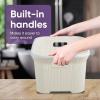 image:imagePlastic Laundry Basket Small Storage Hamper Basket 3 Pack Cream Cloths Basket Organizer with CutOut Handles Space Saving for Laundry Room Bedroom Bathroom Knit Design 40 Liter