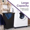 image:imagePlastic Laundry Hamper with Lid 2 Pack Knit Designed Laundry Hamper Basket 50 Liter Brown Cloths Hamper Organizer with Cutout Handles Space Saving for Laundry Room Bedroom Bathroom
