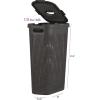 image:imagePlastic Laundry Hamper with Lid Knit Designed Laundry Hamper Basket 50 Liter Brown Cloths Hamper Organizer With CutOut Handles Space Saving For Laundry Room Bedroom BathroomBrown