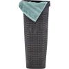 image:imagePlastic Laundry Hamper with Lid Knit Designed Laundry Hamper Basket 50 Liter Brown Cloths Hamper Organizer With CutOut Handles Space Saving For Laundry Room Bedroom BathroomBrown