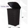 image:imagePlastic Laundry Hamper with Lid Knit Designed Laundry Hamper Basket 50 Liter Brown Cloths Hamper Organizer With CutOut Handles Space Saving For Laundry Room Bedroom BathroomBrown