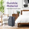 image:imagePlastic Laundry Hamper with Lid Laundry Hamper Basket Brown Tall Cloths Hamper Organizer with Cutout Handles Space Saving for Laundry Room Bedroom Bathroom Wicker Design 60 LiterGrey