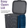image:imagePlastic Laundry Hamper with Lid Laundry Hamper Basket Brown Tall Cloths Hamper Organizer with Cutout Handles Space Saving for Laundry Room Bedroom Bathroom Wicker Design 60 LiterGrey