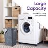image:imagePlastic Laundry Hamper with Lid Laundry Hamper Basket Brown Tall Cloths Hamper Organizer with Cutout Handles Space Saving for Laundry Room Bedroom Bathroom Wicker Design 60 LiterGrey
