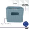 image:imageSuperio 2 Pack Plastic Stackable Organizer Boxes with Lids Storage Bins for Shelf Closet Desk Pantry Home Office Bathroom Vanity Playroom Toy Shop Clothes Cosmetics Stationery Blue