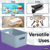 image:imageSuperio 2 Pack Plastic Stackable Organizer Boxes with Lids Storage Bins for Shelf Closet Desk Pantry Home Office Bathroom Vanity Playroom Toy Shop Clothes Cosmetics Stationery Blue
