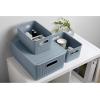 image:imageSuperio 2 Pack Plastic Stackable Organizer Boxes with Lids Storage Bins for Shelf Closet Desk Pantry Home Office Bathroom Vanity Playroom Toy Shop Clothes Cosmetics Stationery Blue