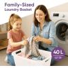 image:imageSuperio 2Pack Gradient Hamper with Lid  60L Modern Design Perforated Slim amp Sturdy Ergonomic Handles  CreamLaundry Basket